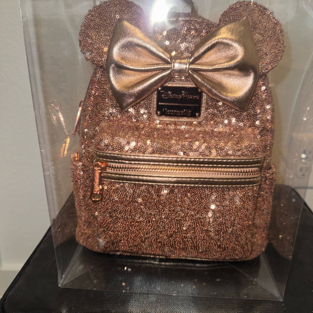 Disney Parks Rose Gold Sequin Mini Backpack
